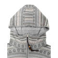 Men's Knitted Sweater Snow Jacquard Full Zip Hoodie